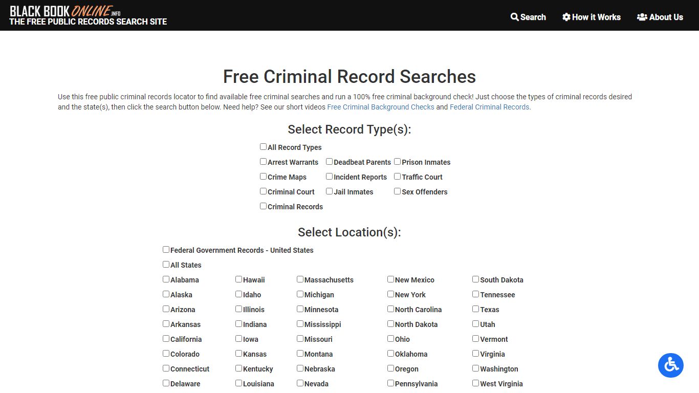 Free Criminal Records Search ️ | Black Book Online